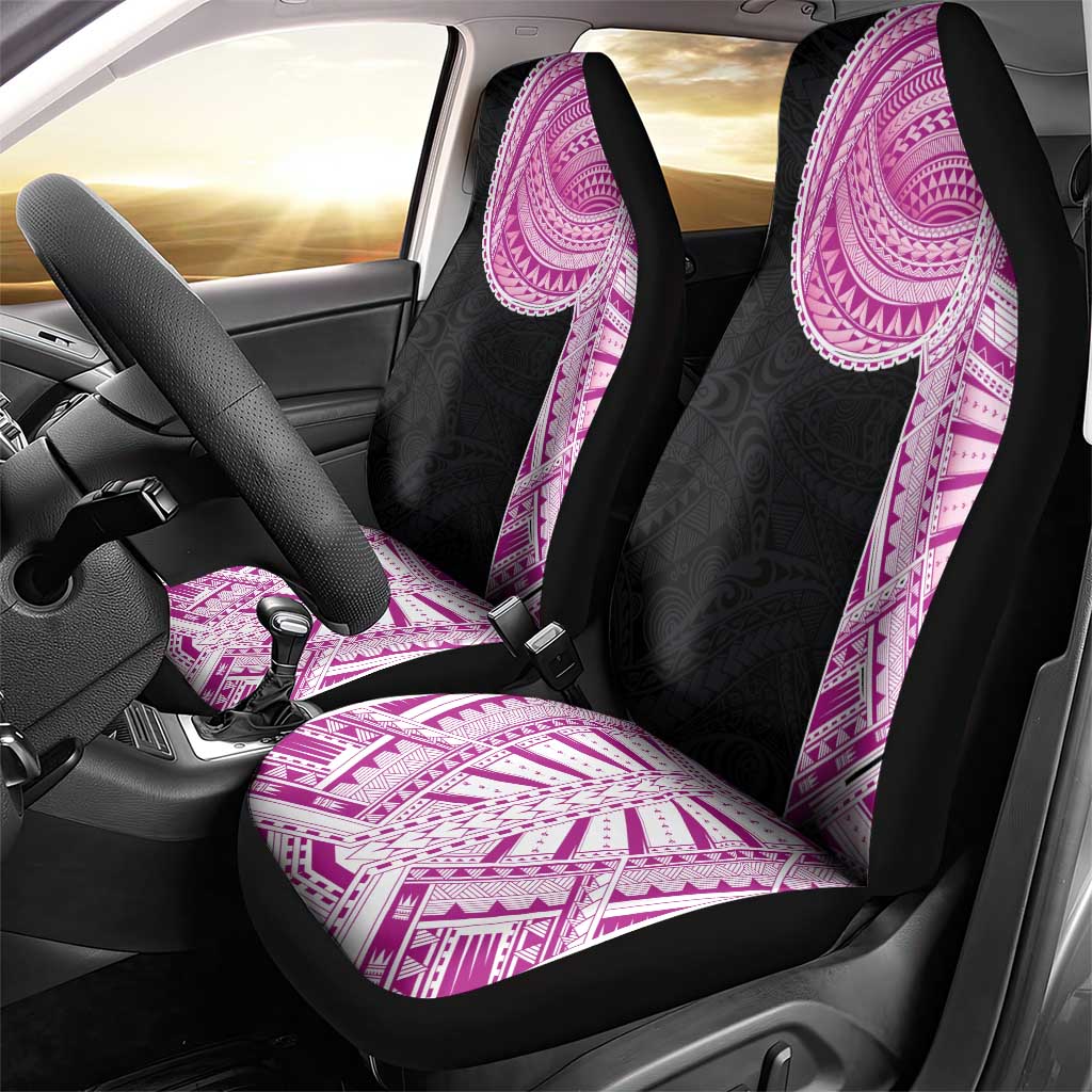 Samoan Art Tattoo Polynesian Pattern Car Seat Cover Pink Out Color