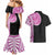 Samoan Art Tattoo Polynesian Pattern Couples Matching Mermaid Dress and Hawaiian Shirt Pink Out Color