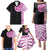 Samoan Art Tattoo Polynesian Pattern Family Matching Puletasi and Hawaiian Shirt Pink Out Color