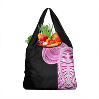Samoan Art Tattoo Polynesian Pattern Grocery Bag Pink Out Color