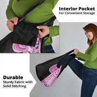 Samoan Art Tattoo Polynesian Pattern Grocery Bag Pink Out Color