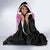 Samoan Art Tattoo Polynesian Pattern Hooded Blanket Pink Out Color