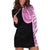 Samoan Art Tattoo Polynesian Pattern Hoodie Dress Pink Out Color