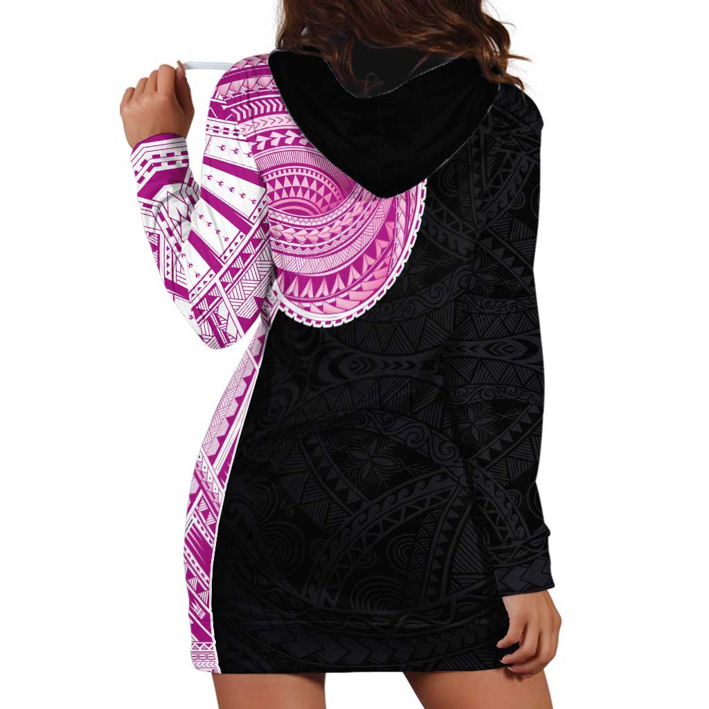 Samoan Art Tattoo Polynesian Pattern Hoodie Dress Pink Out Color LT03 - Polynesian Pride