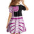 Samoan Art Tattoo Polynesian Pattern Kid Short Sleeve Dress Pink Out Color