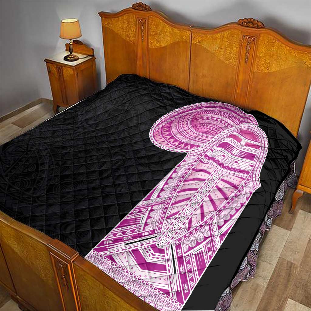Samoan Art Tattoo Polynesian Pattern Quilt Pink Out Color