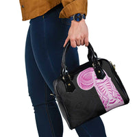 Samoan Art Tattoo Polynesian Pattern Shoulder Handbag Pink Out Color