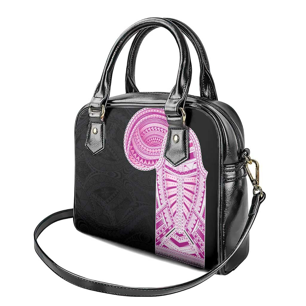 Samoan Art Tattoo Polynesian Pattern Shoulder Handbag Pink Out Color