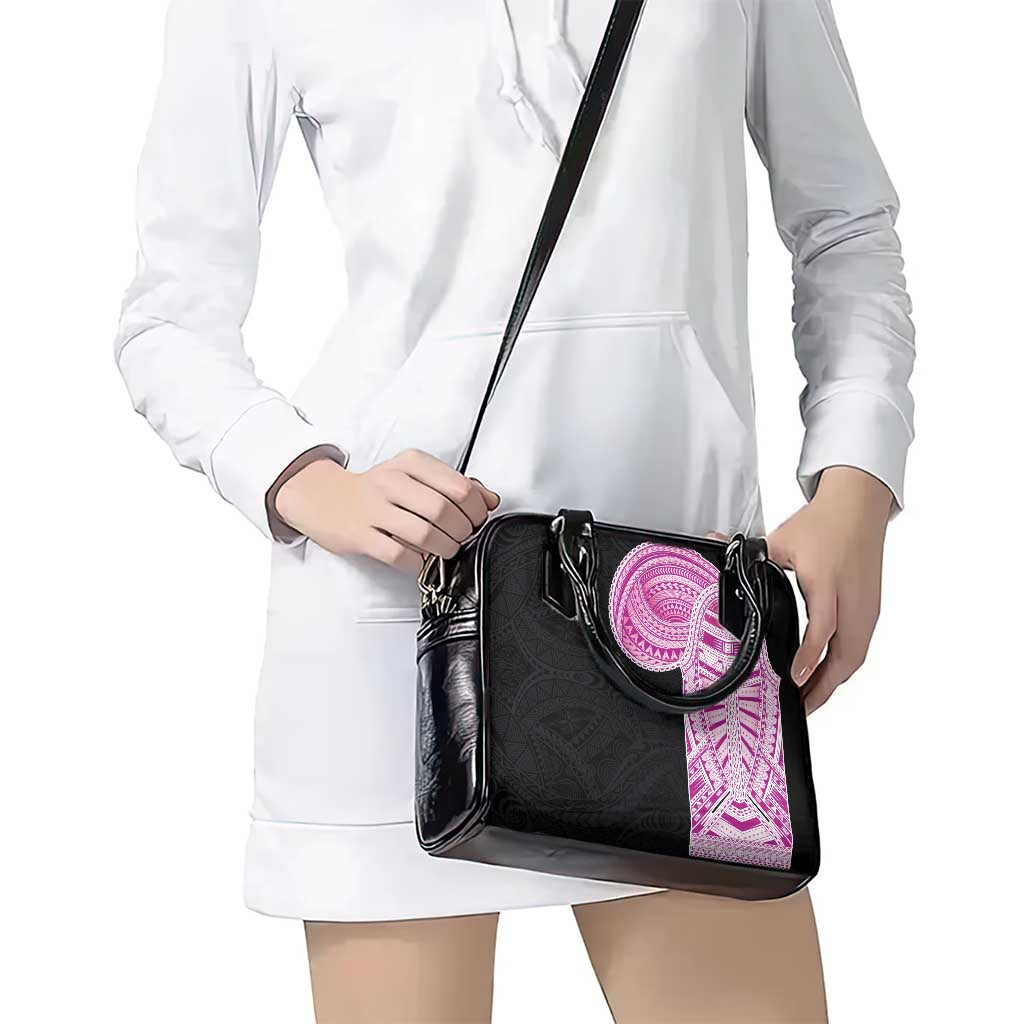 Samoan Art Tattoo Polynesian Pattern Shoulder Handbag Pink Out Color