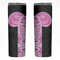 Samoan Art Tattoo Polynesian Pattern Skinny Tumbler Pink Out Color LT03 Black - Polynesian Pride