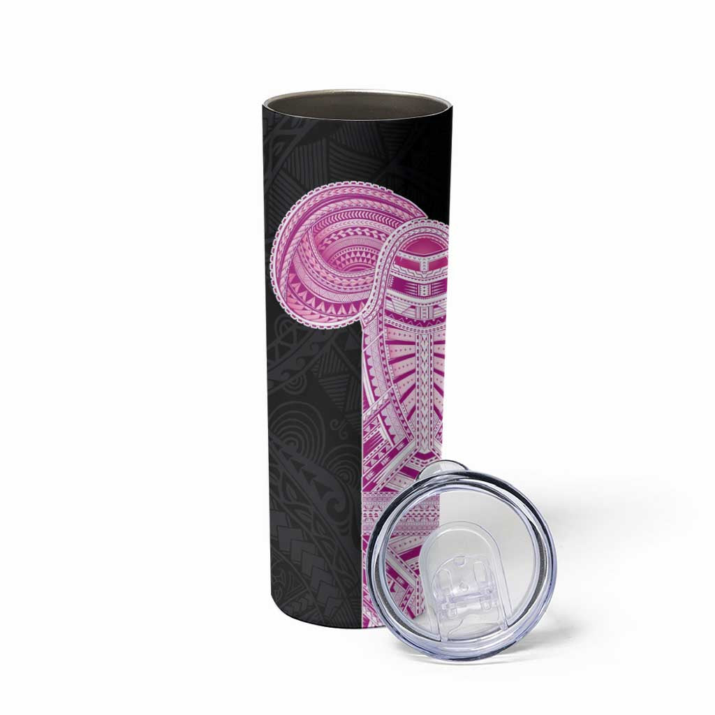 Samoan Art Tattoo Polynesian Pattern Skinny Tumbler Pink Out Color LT03 - Polynesian Pride