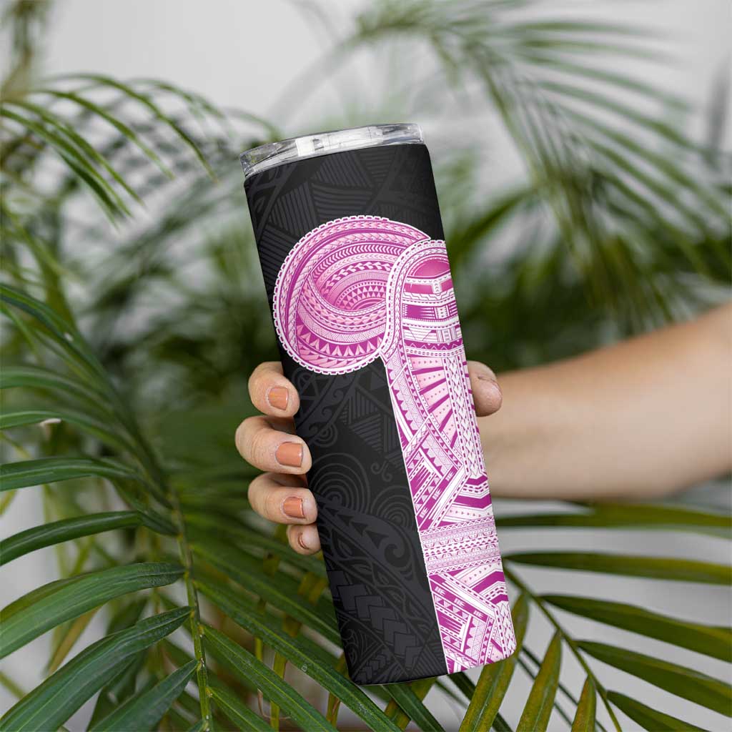 Samoan Art Tattoo Polynesian Pattern Skinny Tumbler Pink Out Color LT03 - Polynesian Pride