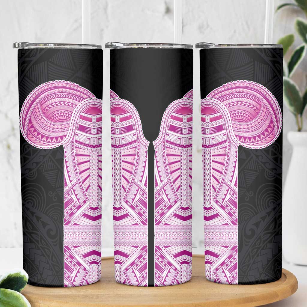 Samoan Art Tattoo Polynesian Pattern Skinny Tumbler Pink Out Color LT03 - Polynesian Pride