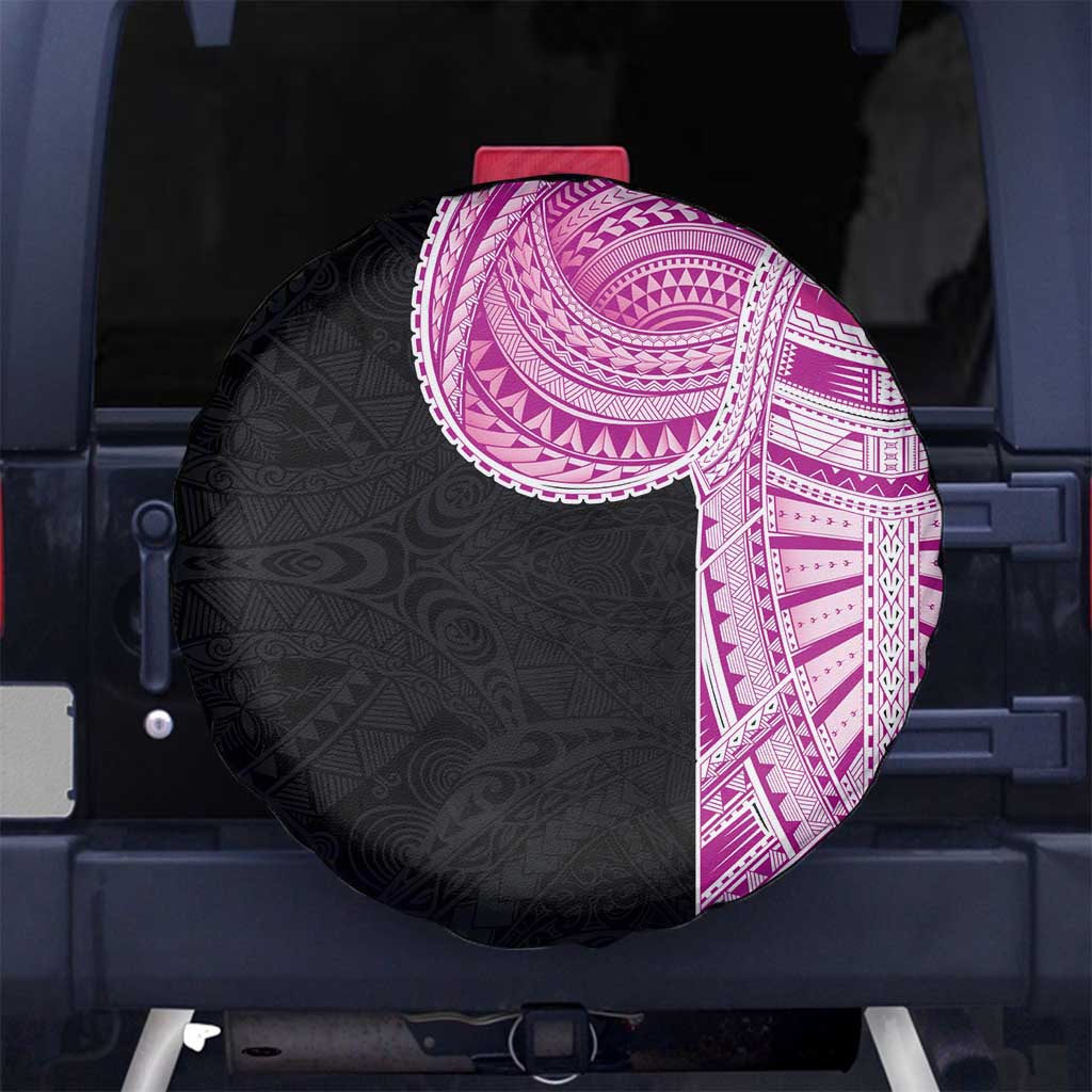 Samoan Art Tattoo Polynesian Pattern Spare Tire Cover Pink Out Color LT03 No hole Black - Polynesian Pride