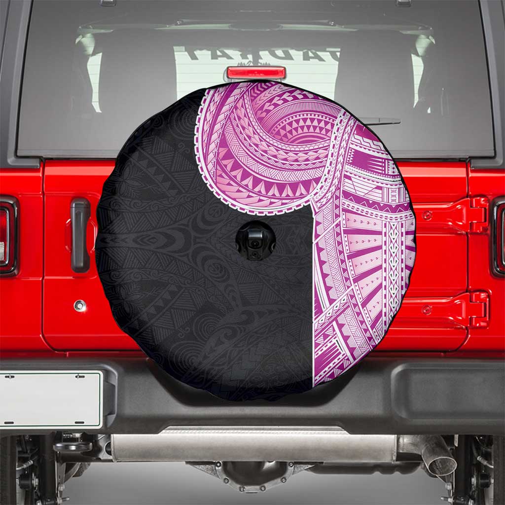 Samoan Art Tattoo Polynesian Pattern Spare Tire Cover Pink Out Color LT03 - Polynesian Pride