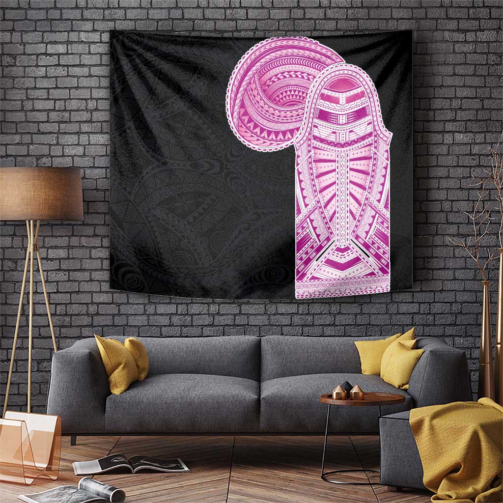 Samoan Art Tattoo Polynesian Pattern Tapestry Pink Out Color