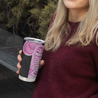 Samoan Art Tattoo Polynesian Pattern Tumbler Cup Pink Out Color