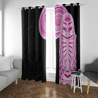Samoan Art Tattoo Polynesian Pattern Window Curtain Pink Out Color