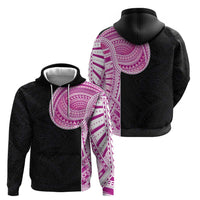 Samoan Art Tattoo Polynesian Pattern Zip Hoodie Pink Out Color LT03 - Polynesian Pride