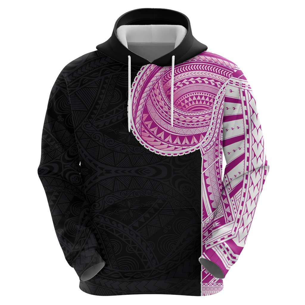 Samoan Art Tattoo Polynesian Pattern Zip Hoodie Pink Out Color LT03 - Polynesian Pride