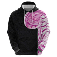 Samoan Art Tattoo Polynesian Pattern Zip Hoodie Pink Out Color LT03 - Polynesian Pride