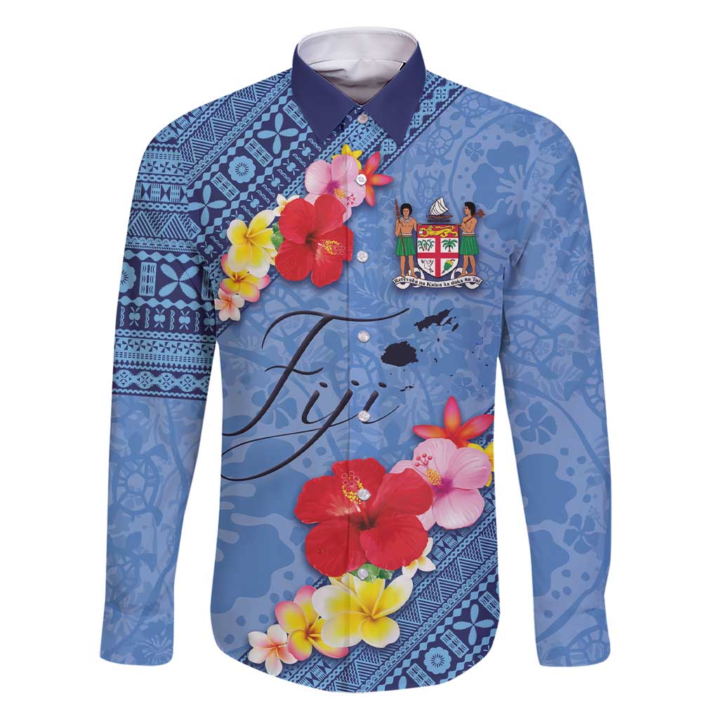 Bula Fiji Hibiscus and Plumeria Flowers Family Matching Short Sleeve Bodycon Dress and Hawaiian Shirt Tapa Tattoo Polynesian Pattern