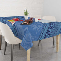 Bula Fiji Hibiscus and Plumeria Flowers Tablecloth Tapa Tattoo Polynesian Pattern