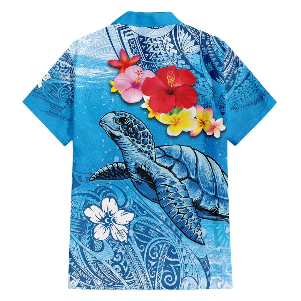 Hawaii Sea Turtle and Tropical Flowers Family Matching Tank Maxi Dress and Hawaiian Shirt Polynesian Tattoo Undersea Vibe