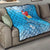 Hawaii Sea Turtle and Tropical Flowers Quilt Polynesian Tattoo Undersea Vibe