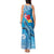 Hawaii Sea Turtle and Tropical Flowers Tank Maxi Dress Polynesian Tattoo Undersea Vibe