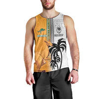 Custom Fiji and Australia Rugby Men Tank Top Aboriginal and Fijian Masi Pattern