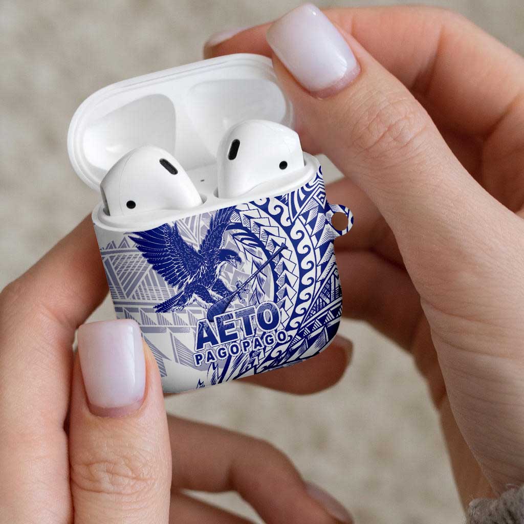Samoa Pago Pago Aeto AirPods Case Wingstyle Blue-White Color - Polynesian Pride
