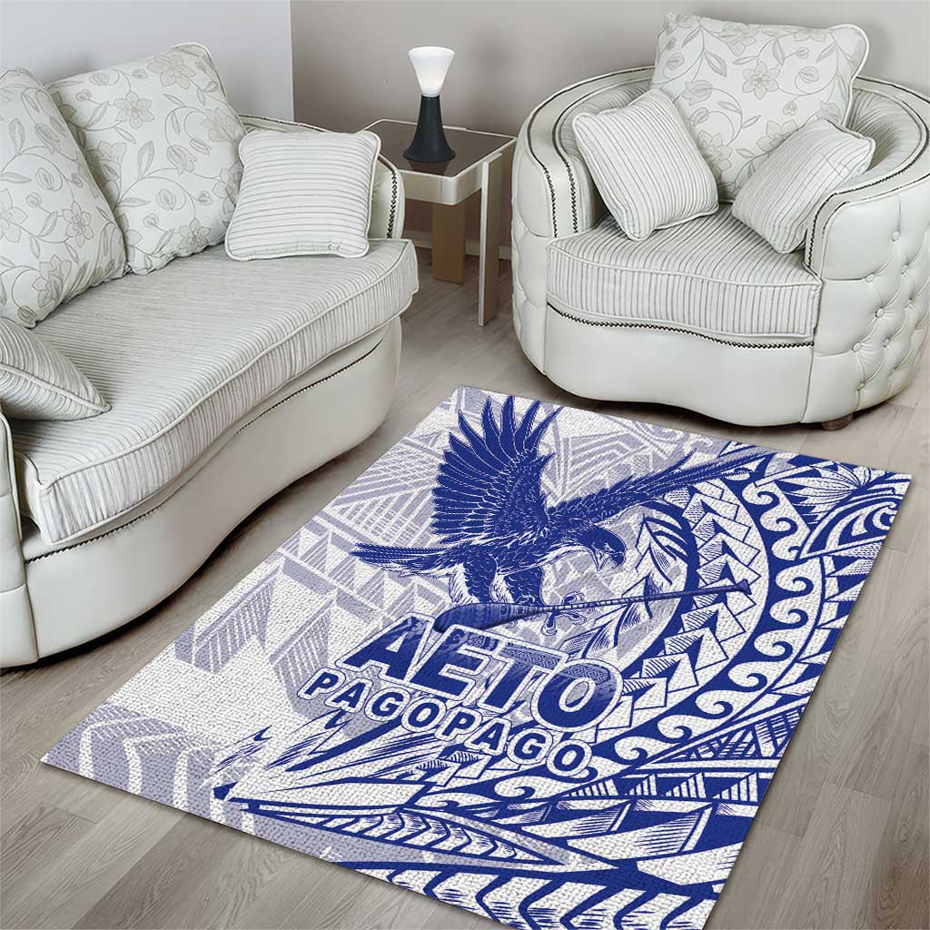 Samoa Pago Pago Aeto Area Rug Wingstyle Blue-White Color - Polynesian Pride
