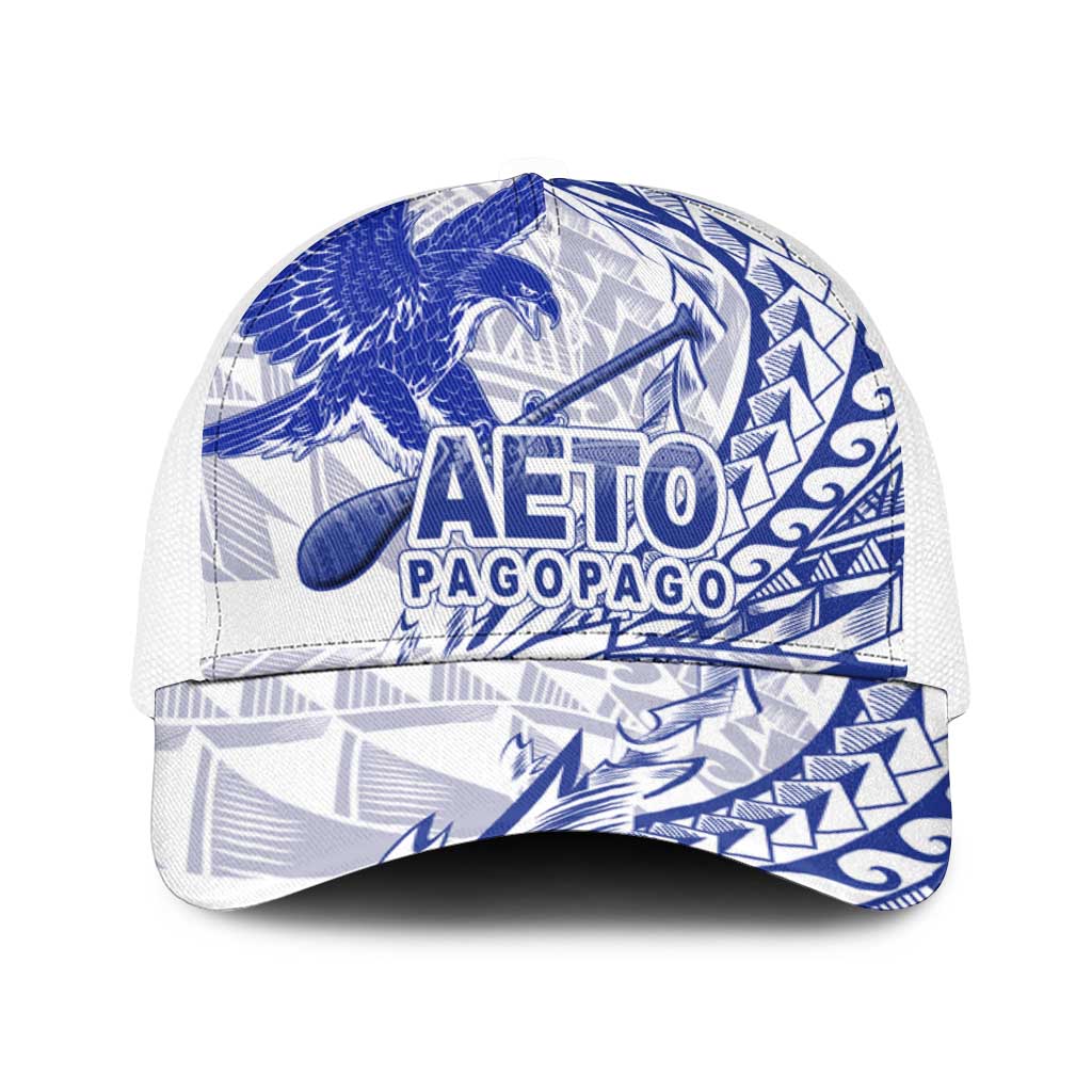 American Samoa Pago Pago Aeto Baseball Net Cap Wingstyle Blue-White Color - Polynesian Pride