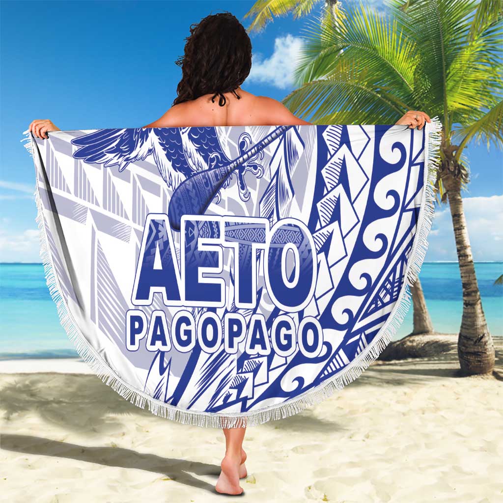 Samoa Pago Pago Aeto Beach Blanket Wingstyle Blue-White Color - Polynesian Pride