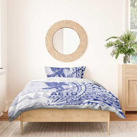 Samoa Pago Pago Aeto Bedding Set Wingstyle Blue-White Color - Polynesian Pride