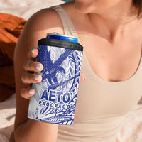 Samoa Pago Pago Aeto 4 in 1 Can Cooler Tumbler Wingstyle Blue-White Color - Polynesian Pride