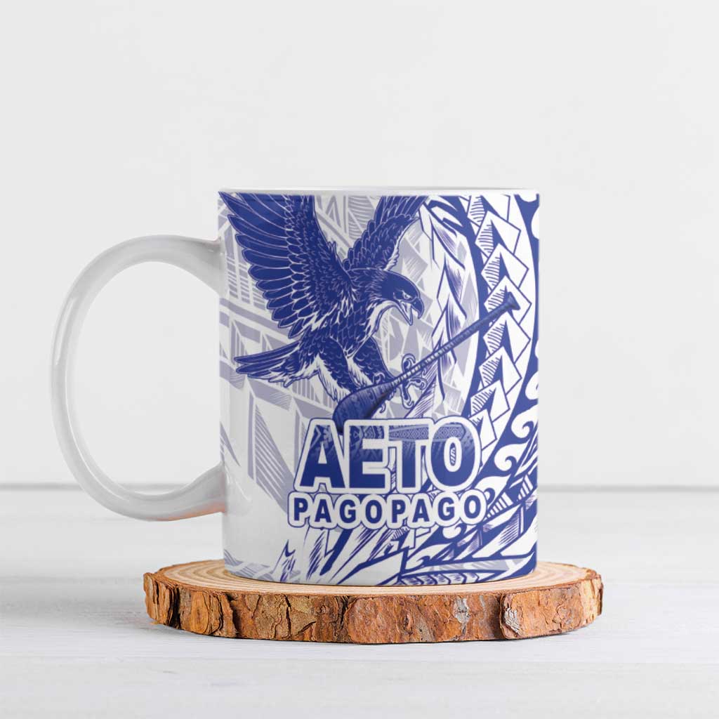 Samoa Pago Pago Aeto Ceramic Mug Wingstyle Blue-White Color - Polynesian Pride