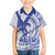 Samoa Pago Pago Aeto Family Matching Off The Shoulder Long Sleeve Dress and Hawaiian Shirt Wingstyle Blue-White Color - Polynesian Pride