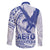 Samoa Pago Pago Aeto Family Matching Summer Maxi Dress and Hawaiian Shirt Wingstyle Blue-White Color - Polynesian Pride
