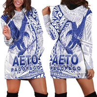 American Samoa Pago Pago Aeto Hoodie Dress Wingstyle Blue-White Color LT03 - Polynesian Pride