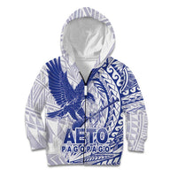 Samoa Pago Pago Aeto Kid Hoodie Wingstyle Blue-White Color - Polynesian Pride