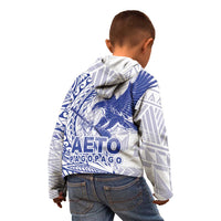 Samoa Pago Pago Aeto Kid Hoodie Wingstyle Blue-White Color - Polynesian Pride