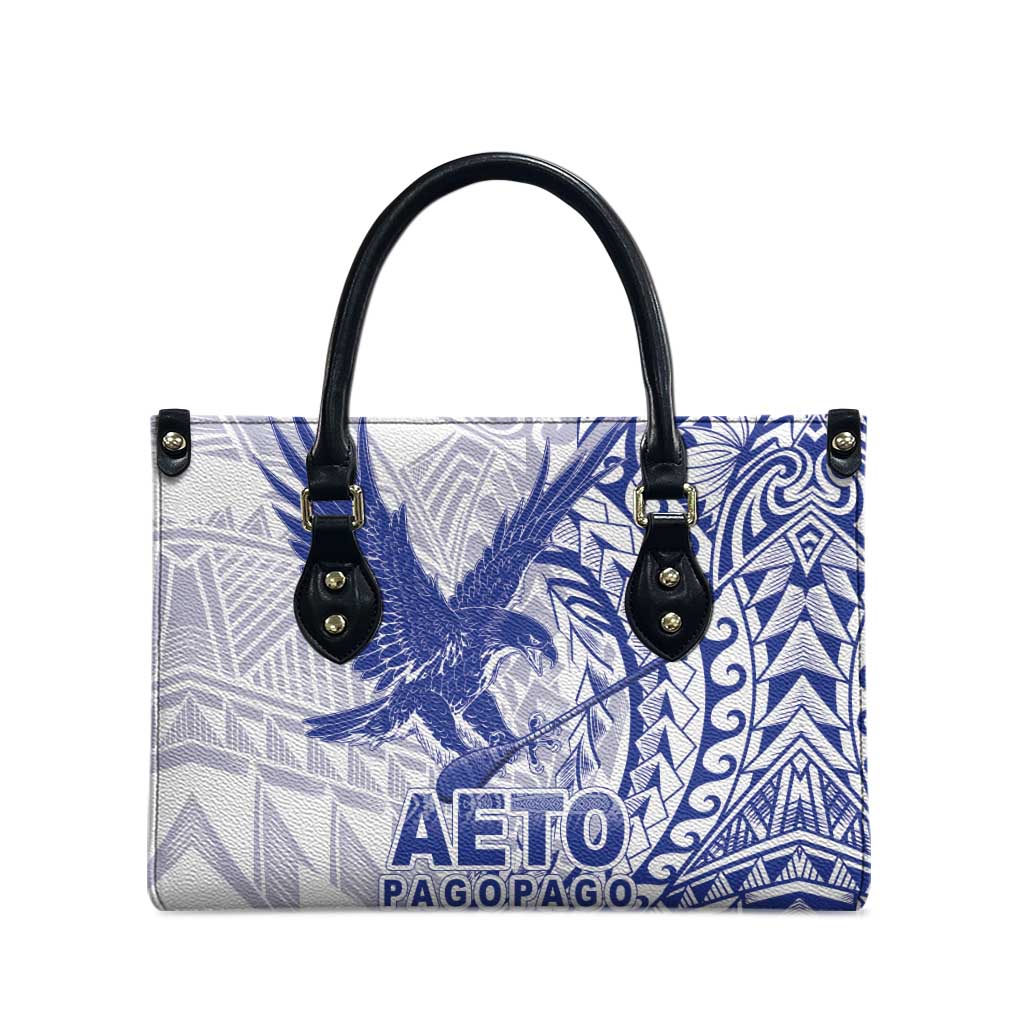 Samoa Pago Pago Aeto Leather Bag Wingstyle Blue-White Color - Polynesian Pride