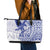 Samoa Pago Pago Aeto Leather Tote Bag Wingstyle Blue-White Color - Polynesian Pride