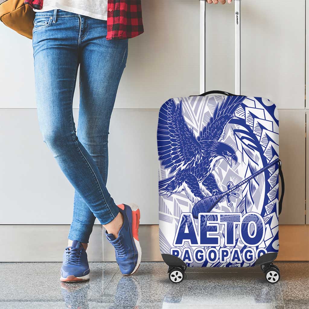 Samoa Pago Pago Aeto Luggage Cover Wingstyle Blue-White Color - Polynesian Pride