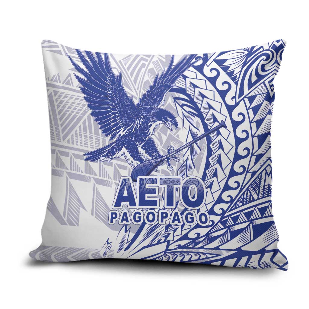 Samoa Pago Pago Aeto Pillow Cover Wingstyle Blue-White Color - Polynesian Pride