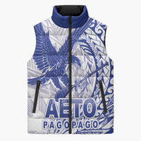 Samoa Pago Pago Aeto Sleeveless Puffer Jacket Wingstyle Blue-White Color - Polynesian Pride