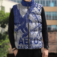 Samoa Pago Pago Aeto Sleeveless Puffer Jacket Wingstyle Blue-White Color - Polynesian Pride