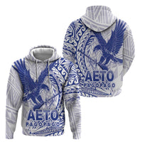 Samoa Pago Pago Aeto Zip Hoodie Wingstyle Blue-White Color - Polynesian Pride